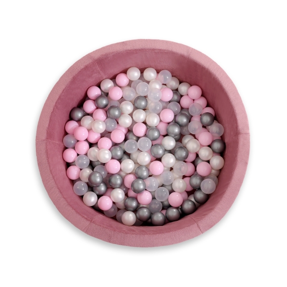 Ball-pit minky with balls 200pcs - pastel pink