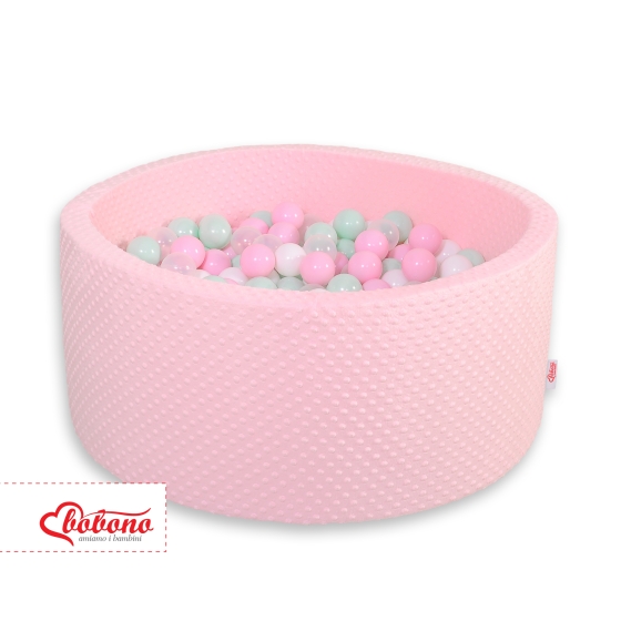 Ball-pit minky with balls 200pcs- pink