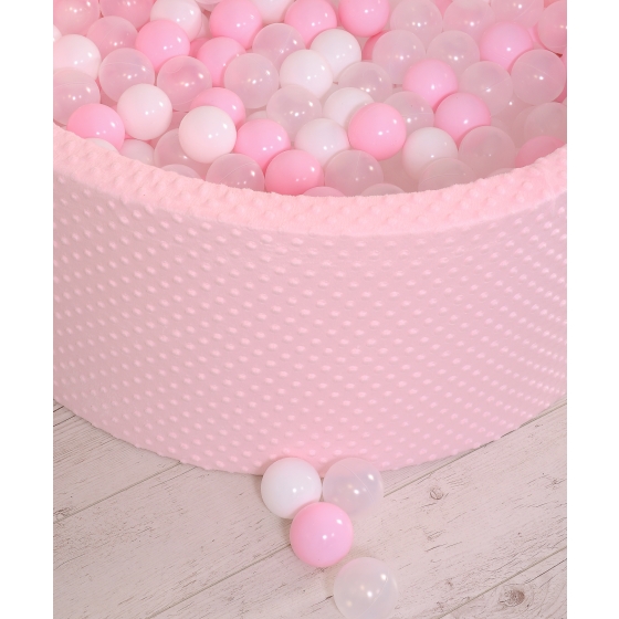 Ball-pit minky with balls 200pcs- pink