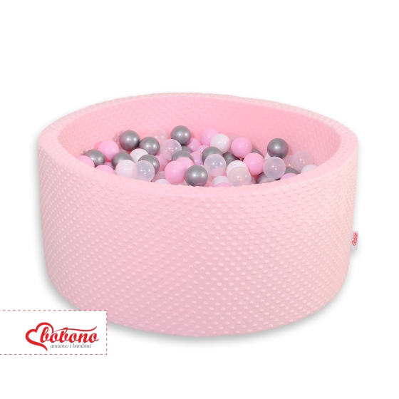 Ball-pit minky with balls 200pcs- pink