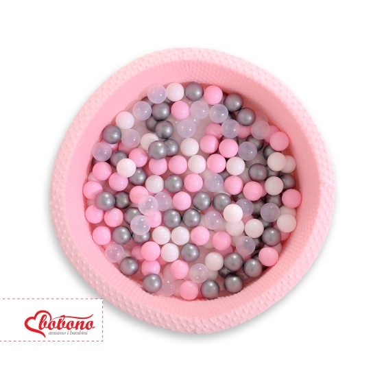 Ball-pit minky with balls 200pcs- pink