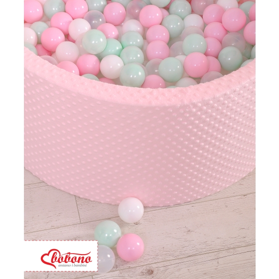 Ball-pit minky with balls 200pcs- pink