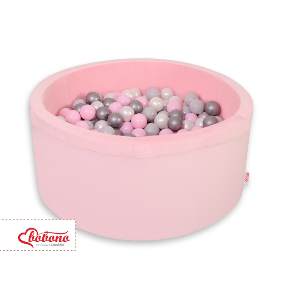 Ball-pit minky with balls 200pcs - pink