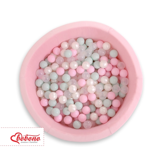 Ball-pit minky with balls 200pcs - pink