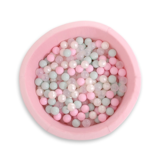 Ball-pit minky with balls 200pcs - pink