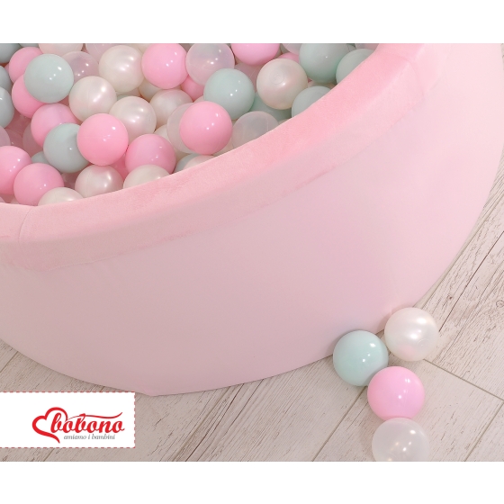 Ball-pit minky with balls 200pcs - pink