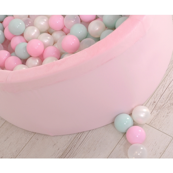 Ball-pit minky with balls 200pcs - pink