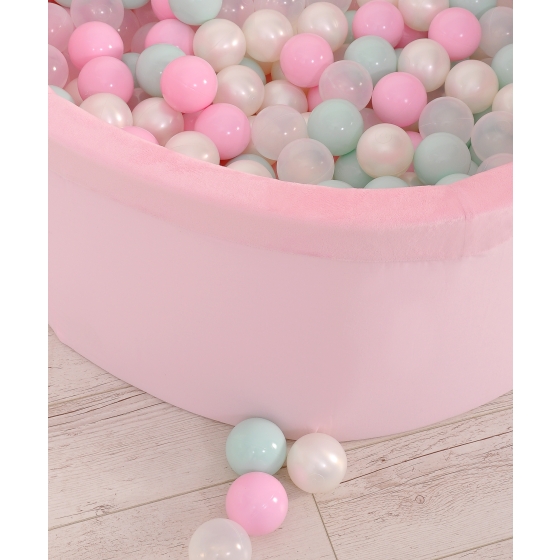 Ball-pit minky with balls 200pcs - pink