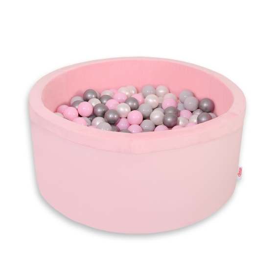 Ball-pit minky with balls 200pcs - pink