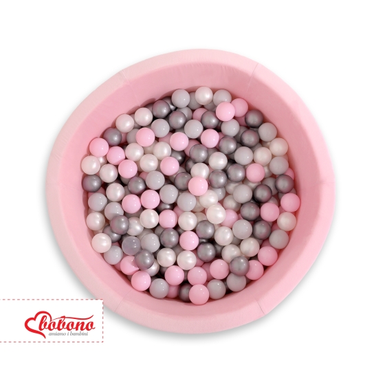 Ball-pit minky with balls 200pcs - pink