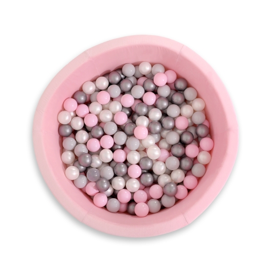 Ball-pit minky with balls 200pcs - pink