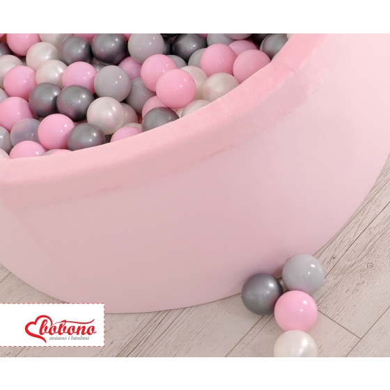 Ball-pit minky with balls 200pcs - pink