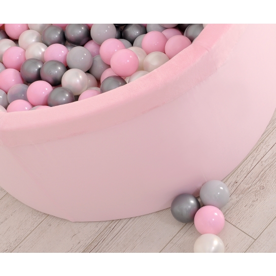Ball-pit minky with balls 200pcs - pink