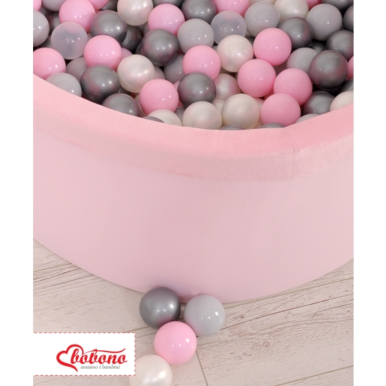 Ball-pit minky with balls 200pcs - pink
