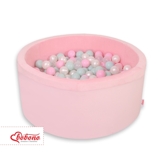 Ball-pit minky with balls 200pcs - pink