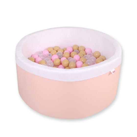 Ball-pit minky with balls 200pcs - powder pink