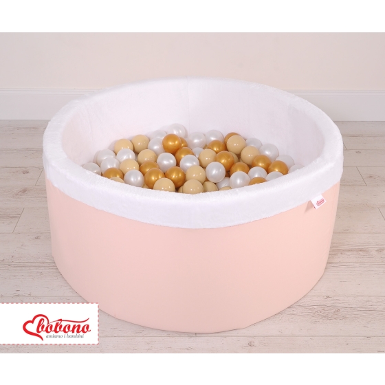 Ball-pit minky with balls 200pcs - powder pink
