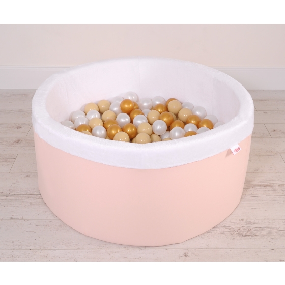 Ball-pit minky with balls 200pcs - powder pink