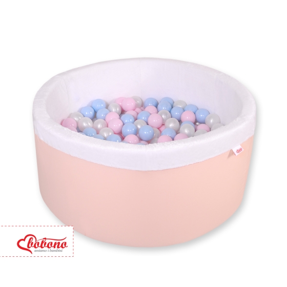 Ball-pit minky with balls 200pcs - powder pink