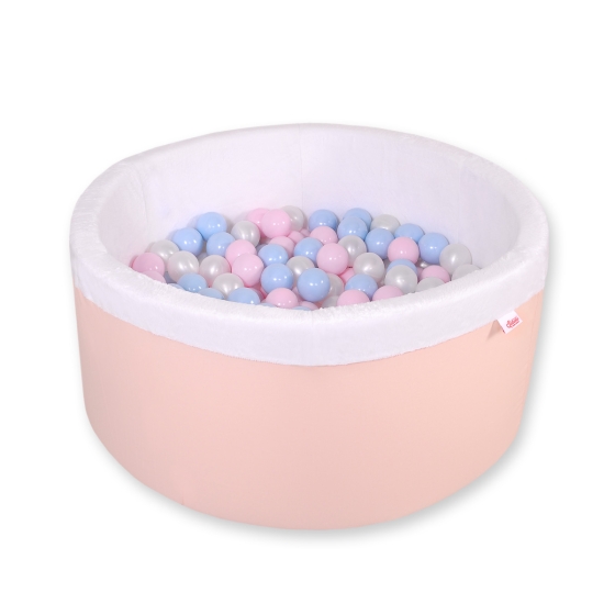 Ball-pit minky with balls 200pcs - powder pink
