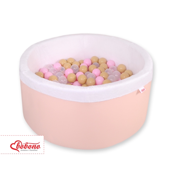 Ball-pit minky with balls 200pcs - powder pink