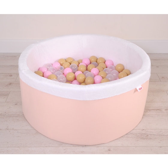 Ball-pit minky with balls 200pcs - powder pink