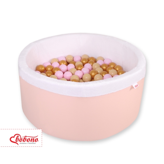 Ball-pit minky with balls 200pcs - powder pink