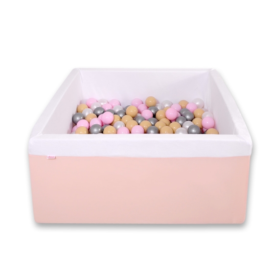 Ball-pit minky with balls 200pcs - powder pink