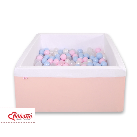 Ball-pit minky with balls 200pcs - powder pink