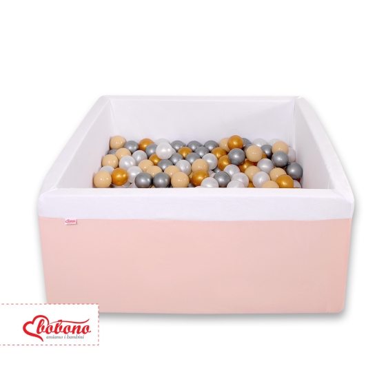 Ball-pit minky with balls 200pcs - powder pink