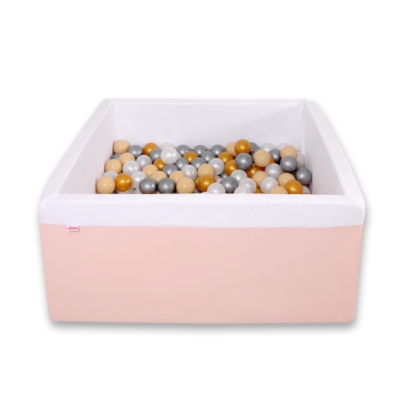 Ball-pit minky with balls 200pcs - powder pink