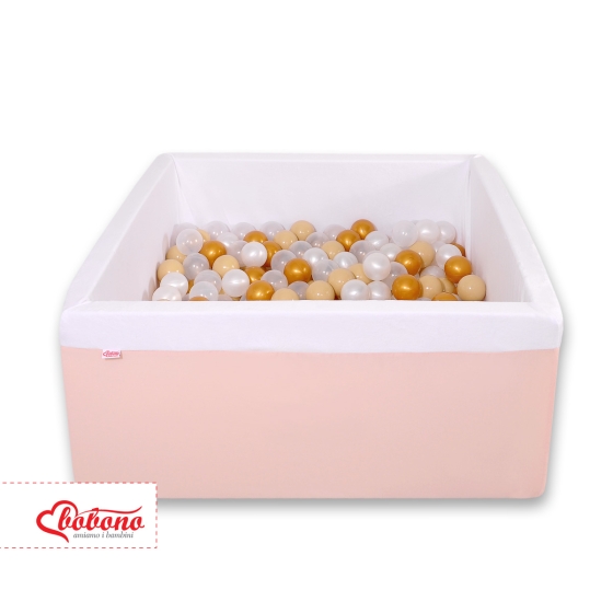 Ball-pit minky with balls 200pcs - powder pink