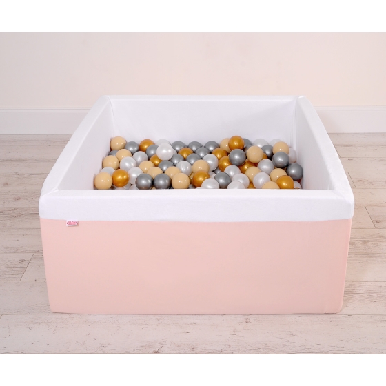 Ball-pit minky with balls 200pcs - powder pink