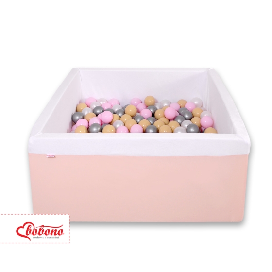 Ball-pit minky with balls 200pcs - powder pink