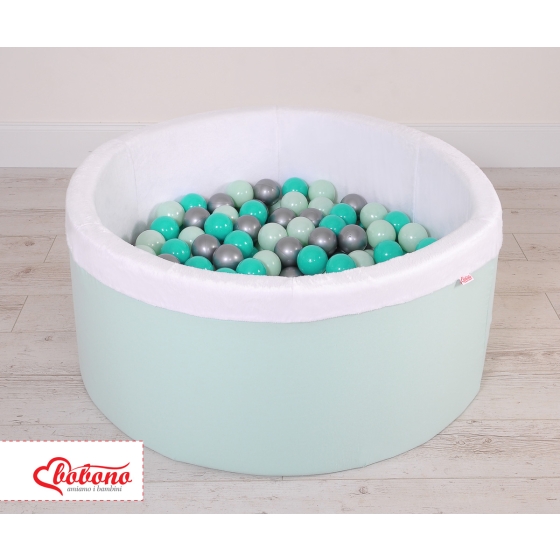 Ball-pit minky with balls 200st- mint