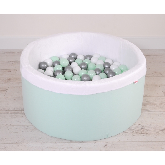 Ball-pit minky with balls 200st- mint