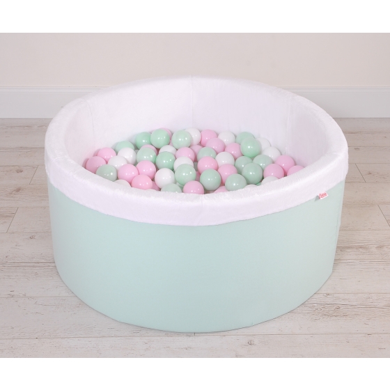 Ball-pit minky with balls 200st- mint