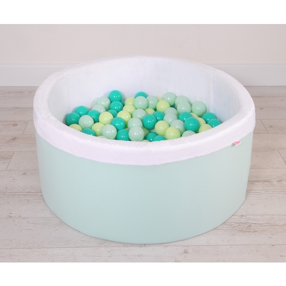 Ball-pit minky with balls 200st- mint