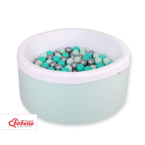 Ball-pit minky with balls 200st- mint