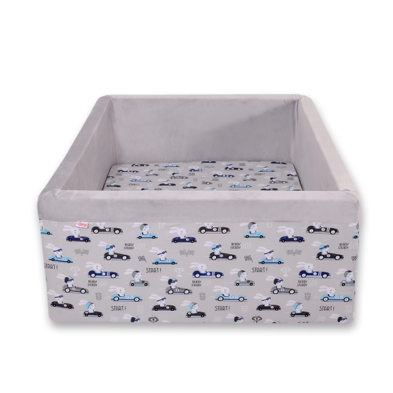 Ball-pit minky without balls - gray rabbits