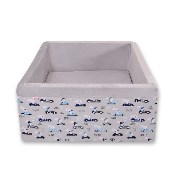 Ball-pit minky without balls - gray rabbits