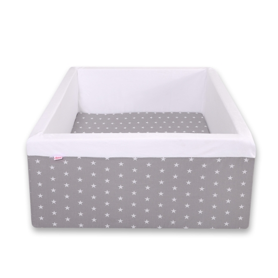 Ball-pit minky without balls - gray stars