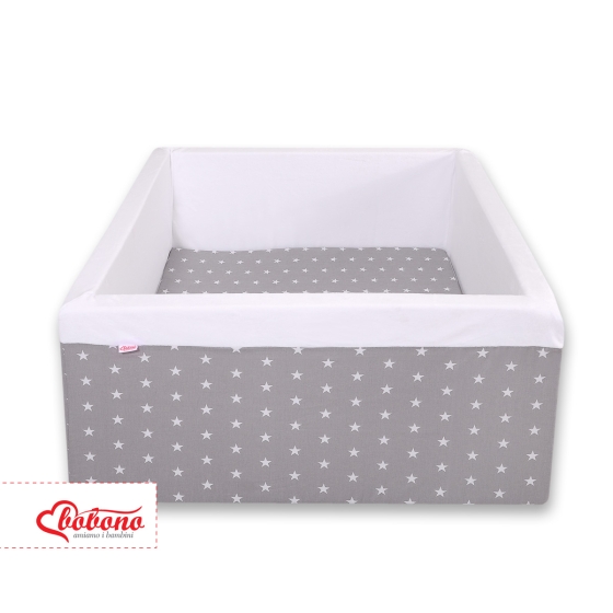 Ball-pit minky without balls - gray stars
