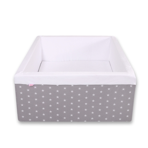 Ball-pit minky without balls - gray stars