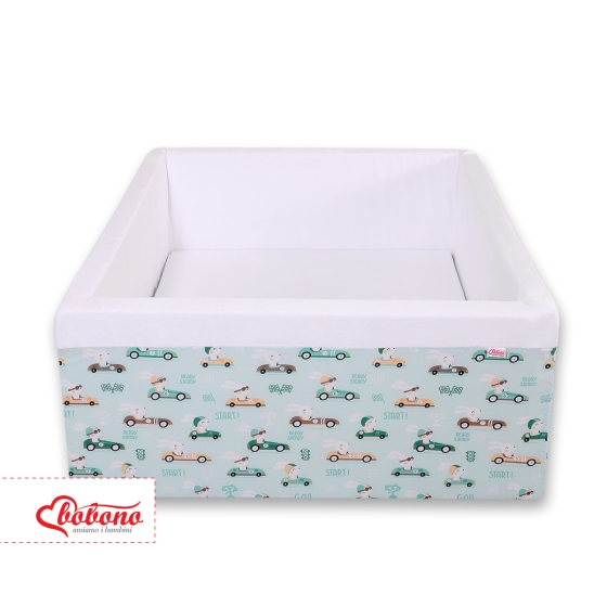 Ball-pit minky without balls - mint rabbits