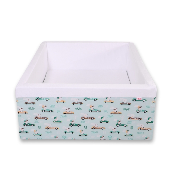 Ball-pit minky without balls - mint rabbits