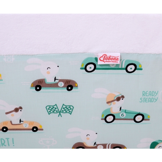 Ball-pit minky without balls - mint rabbits