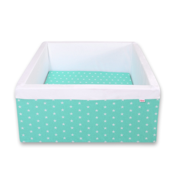 Ball-pit minky without balls - mint stars