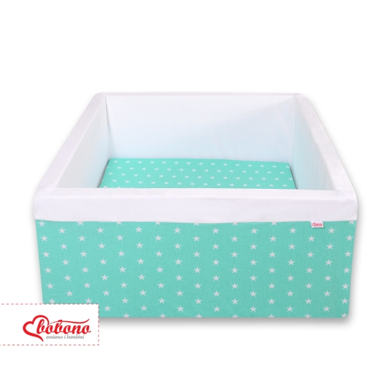Ball-pit minky without balls - mint stars