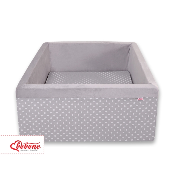 Ball-pit minky without balls - white dots on Gray